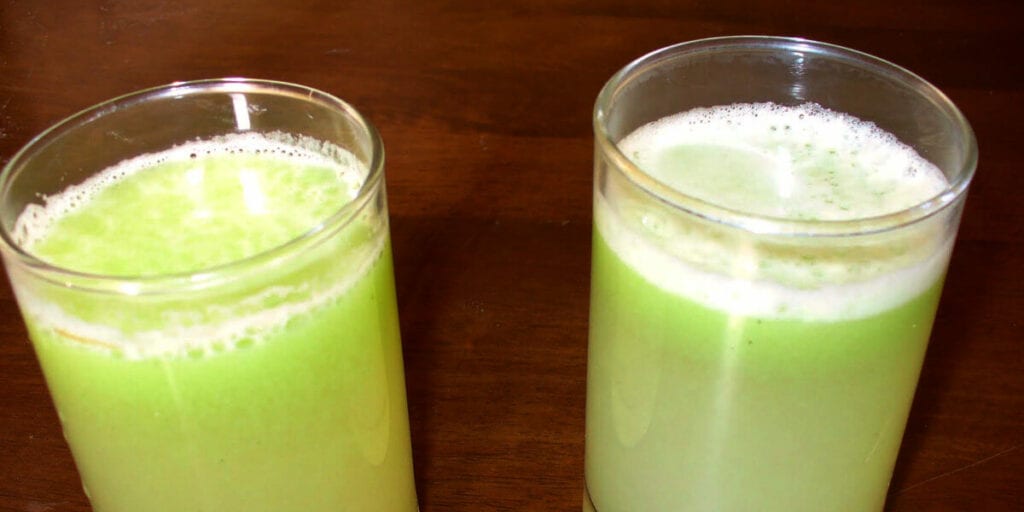 Bottle gourd and mint juice