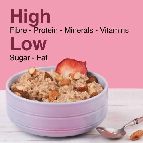 Oats porridge instant mix nutrients- High fibre, protein, minerals & low suger & fat Oats porridge instant mix nutrients- High fibre, protein, minerals & low suger & fat